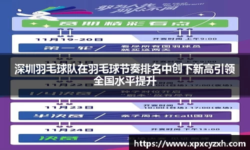 深圳羽毛球队在羽毛球节奏排名中创下新高引领全国水平提升